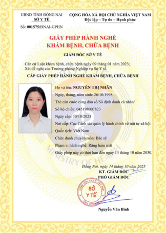 Certificate BS NGUYỄN THỊ NHÃN