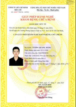 Certificate BS VƯƠNG ĐĂNG QUANG