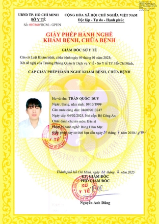 Certificate BS TRẦN QUỐC DUY