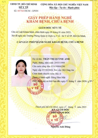 Certificate BS TRẦN THỊ QUỲNH ANH