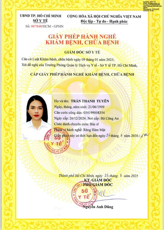 Certificate BS TRẦN THANH TUYÊN