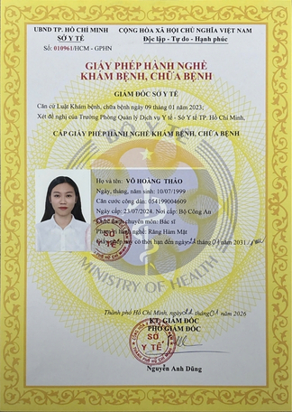 Certificate BS VÕ HOÀNG THẢO