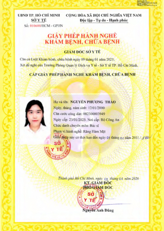 Chứng chỉ hành nghề BS NGUYỄN PHƯƠNG THẢO