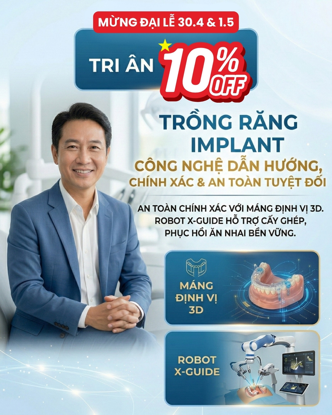 Tri ân 10% dịch vụ trồng răng implant