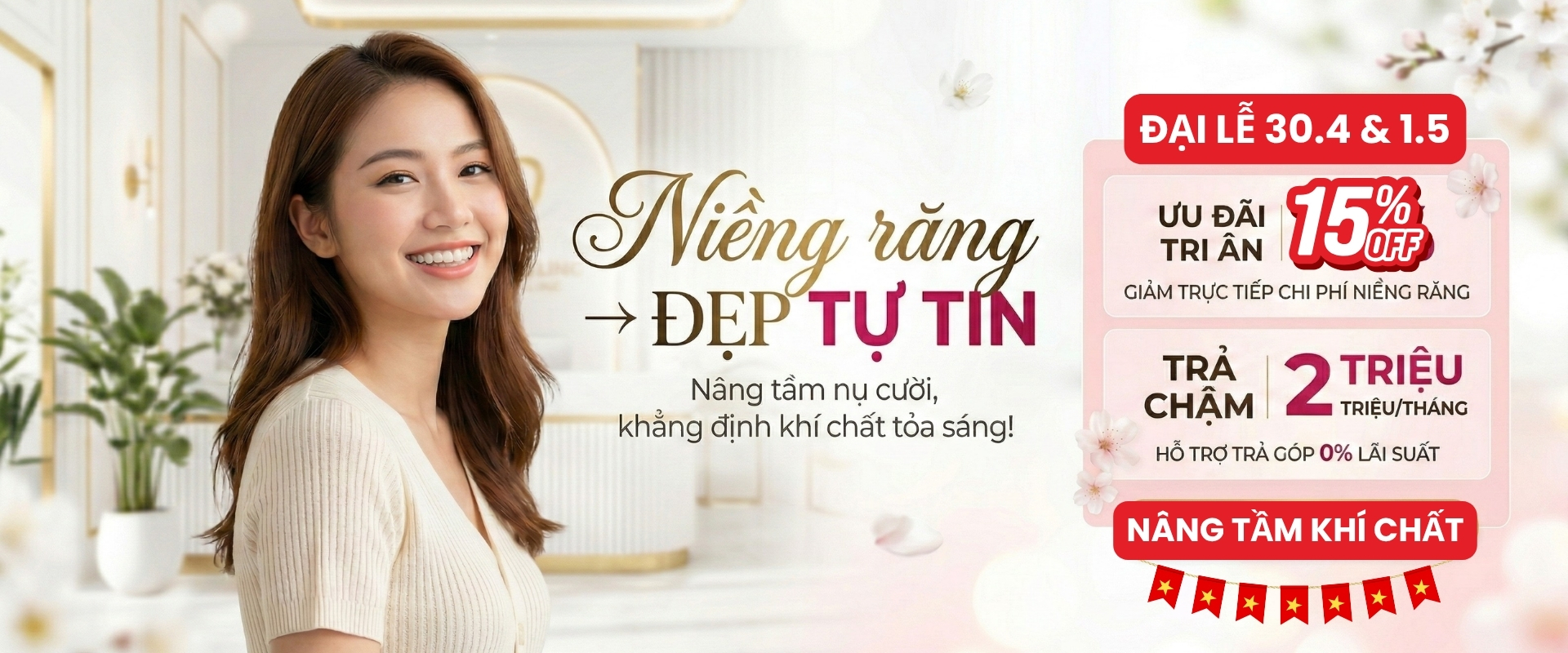 Tri ân 15% dịch vụ niềng răng 