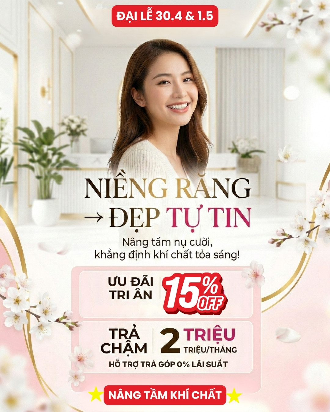 Tri ân 15% dịch vụ niềng răng 